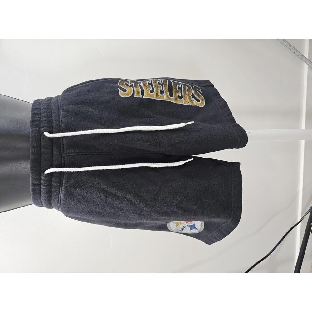 NFL Pittsburgh Steelers Black Fleece Shorts with Drawstring Waist